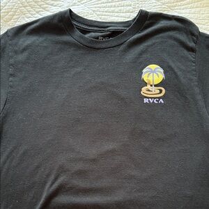 RVCA Black Tee with Graphic Design on Front and Back